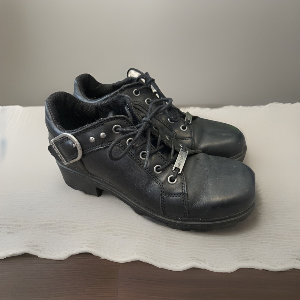 Milwaukee 9311 Leather Harley Womens Motorcycle Riding Shoe AntiSlip Sz 8.5